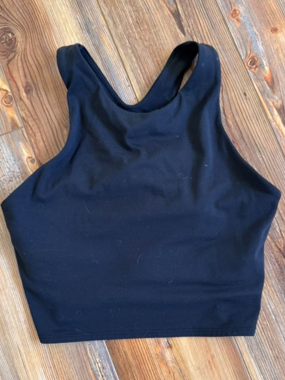 Athleta Longline Sports Bra Black Size S Scoop Neck Removable Pads